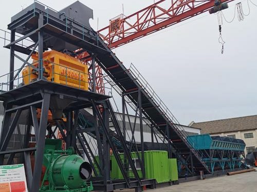 compact mobile concrete mixing plant