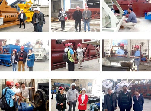 Customers inspecting AGICO concrete plant equipment