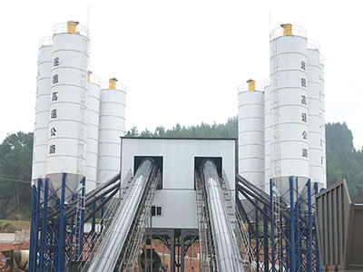 stationary type of concrete batch plant
