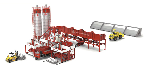 AGICO 50 cubic meter precast concrete batching and mixing plant