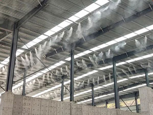 water spray for aggregate storage