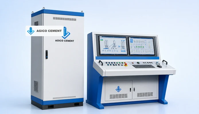 PLC control system for automated AGICO ready mix concrete batching plant operation
