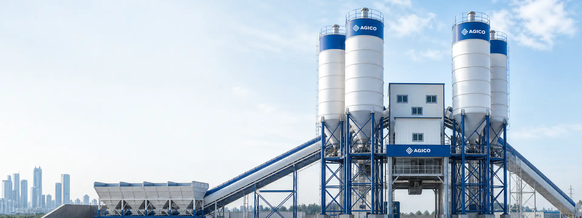 AGICO ready mix concrete batching plant configured for commercial concrete production