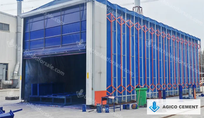 AGICO enclosed coating workshop for concrete batching plant structural components