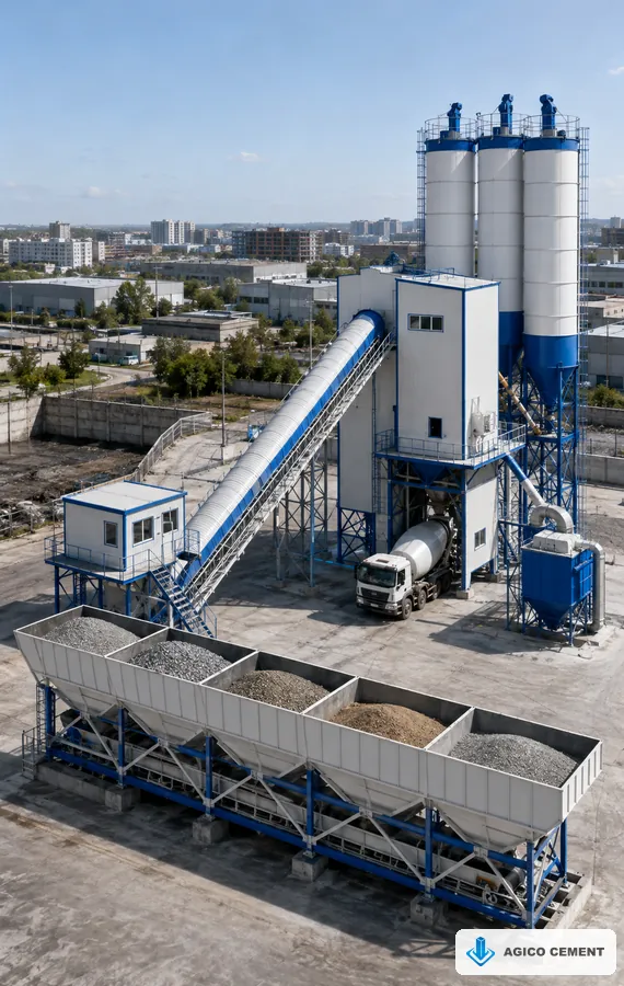 Commercial 120 m3 per hour single-line AGICO central mix concrete plant