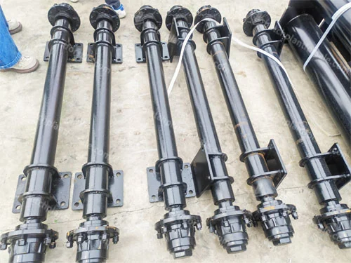 Prepared mixer shafts with mixing-arm mounts arranged in a workshop